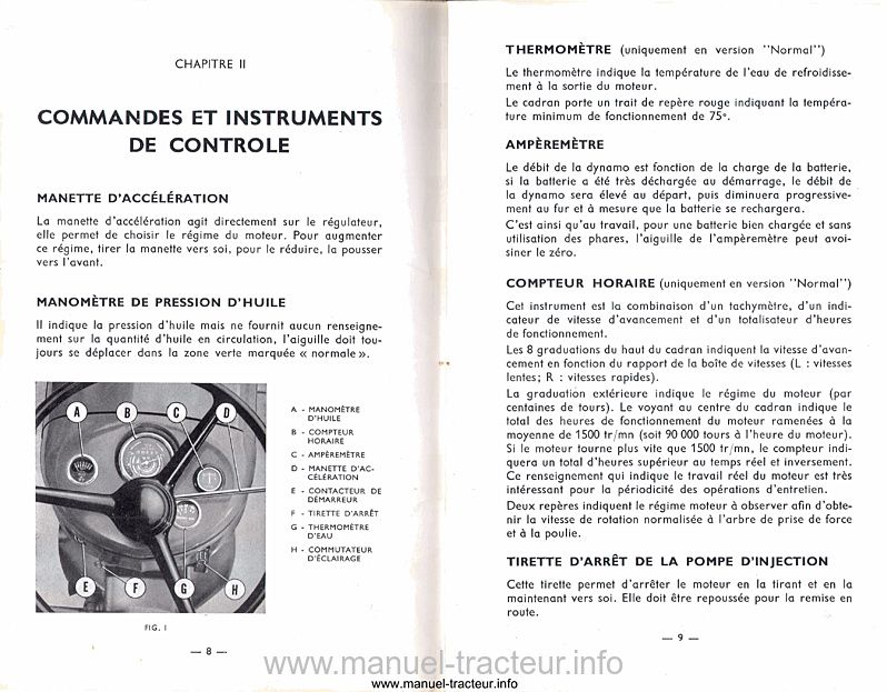 Sixième page du Notice entretien MASSEY FERGUSON MF 825 Standard étroit