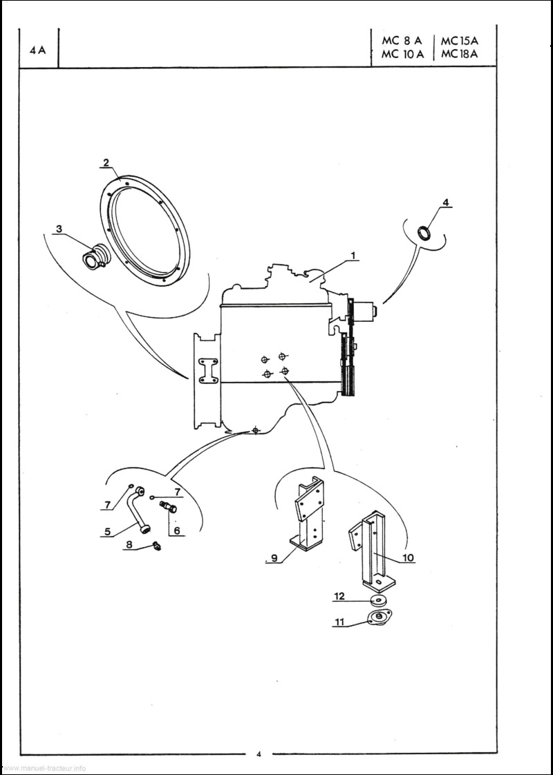 Extrait de la notice technique - Catalogue pièces détachées Buggie Manitou MC8A MC10A MC15A MC18A