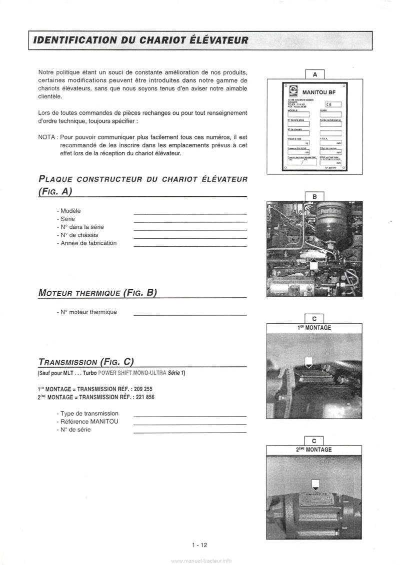 Dernière page de l'aperçu du Notice d'instructions chariot élévateur Manitou MLT 628 632 728 série 1