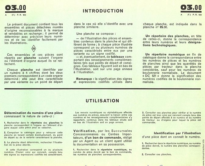 Sixième page du Catalogue pièces rechange RENAULT type 7051