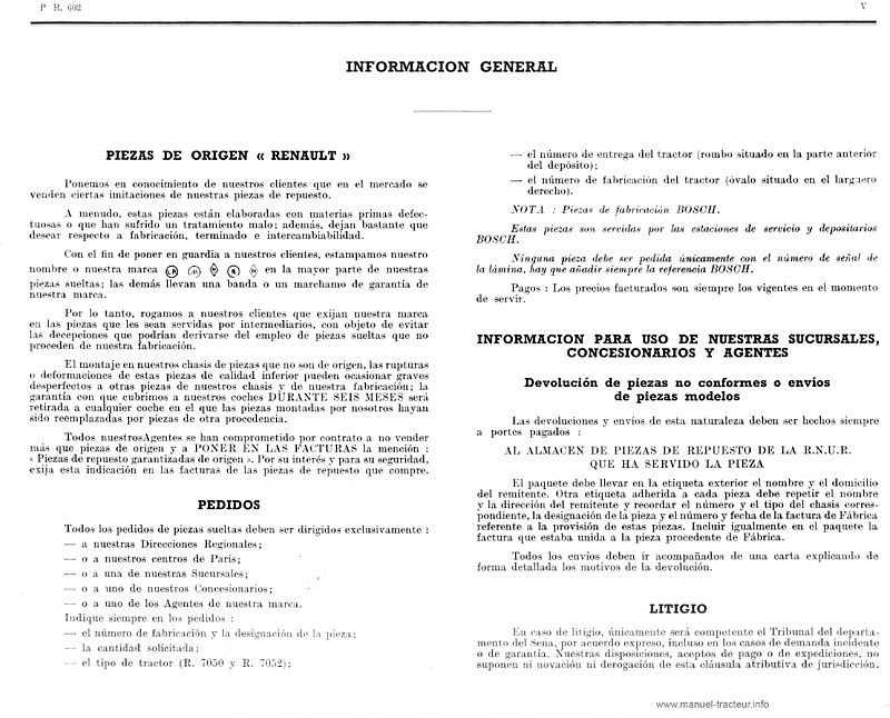 Sixième page du Catalogue pièces Renault D22 D35