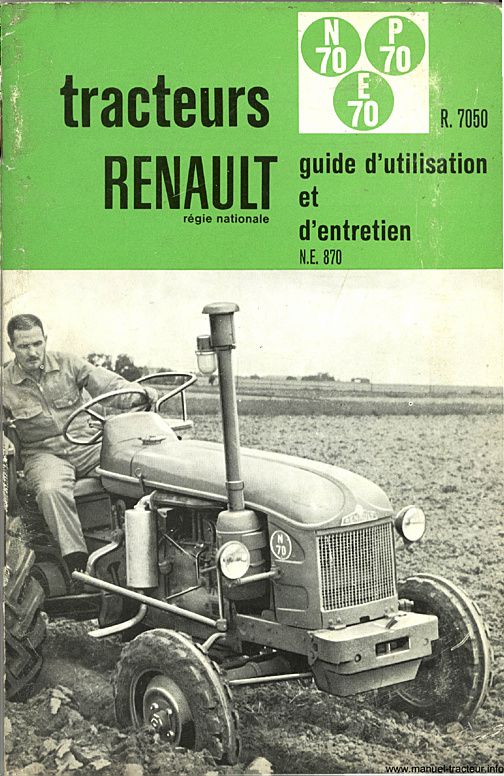 Première page du Guide entretien RENAULT N70 P70 E70