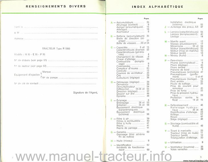 Troisième page du Guide entretien RENAULT N70 P70 E70