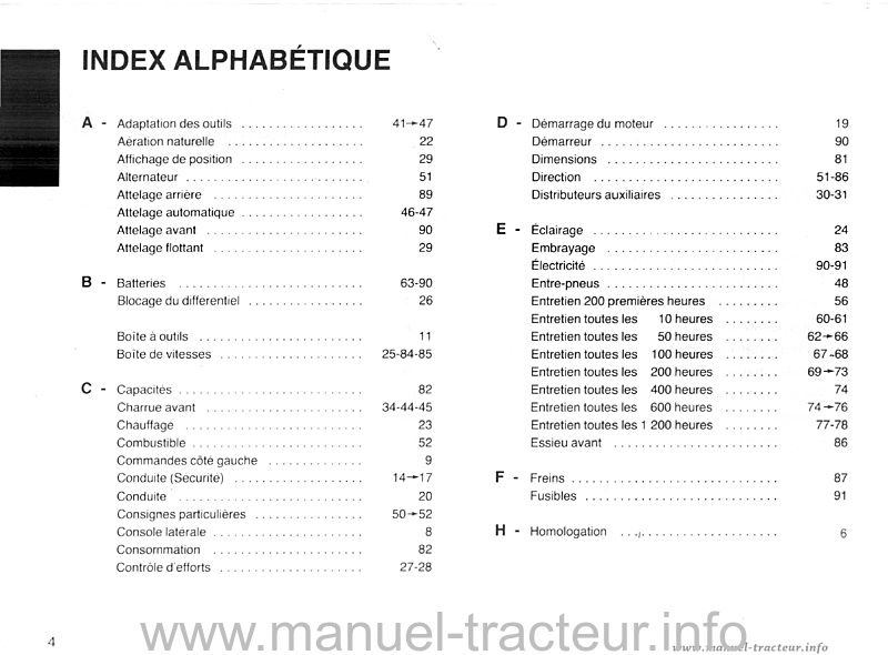 Cinquième page du Guide entretien RENAULT 103.12 103.14 TS