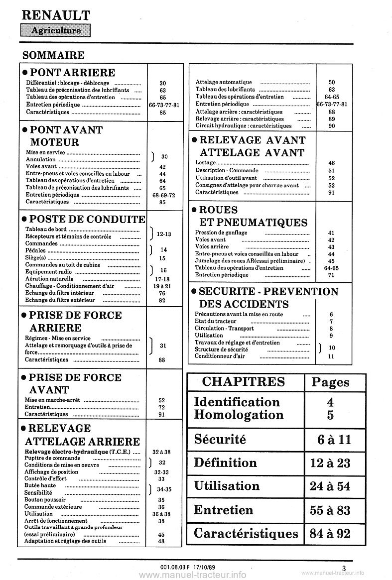 Troisième page du Guide entretien Renault 175-74TZ