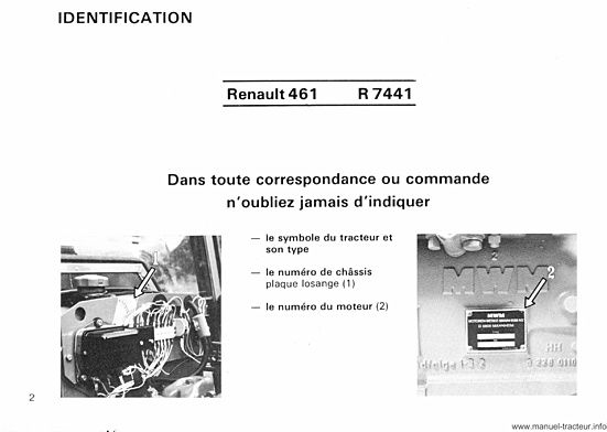 Troisième page du Guide entretien RENAULT 461