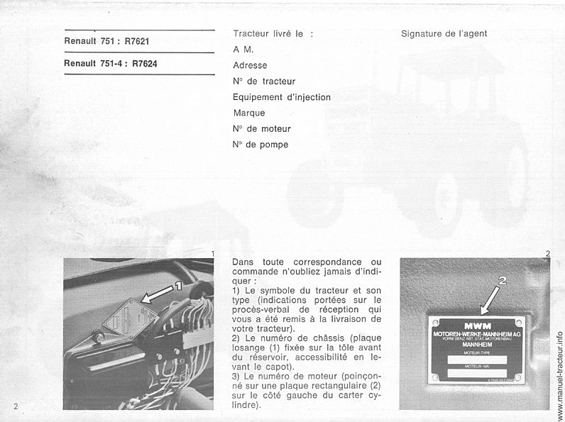 Quatrième page du Guide entretien RENAULT 751 751.4