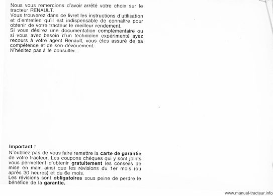 Deuxième page du Guide entretien RENAULT 851 851.4