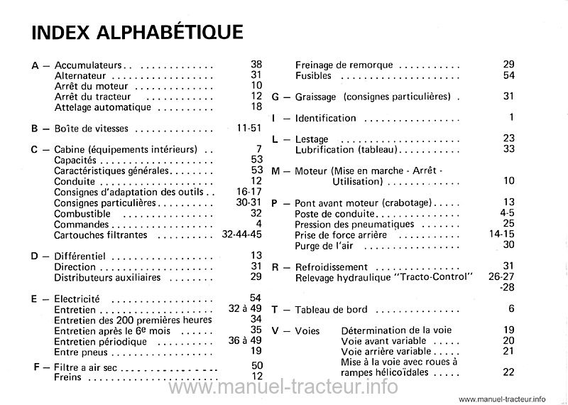 Quatrième page du Guide entretien Renault 851s 851-4s