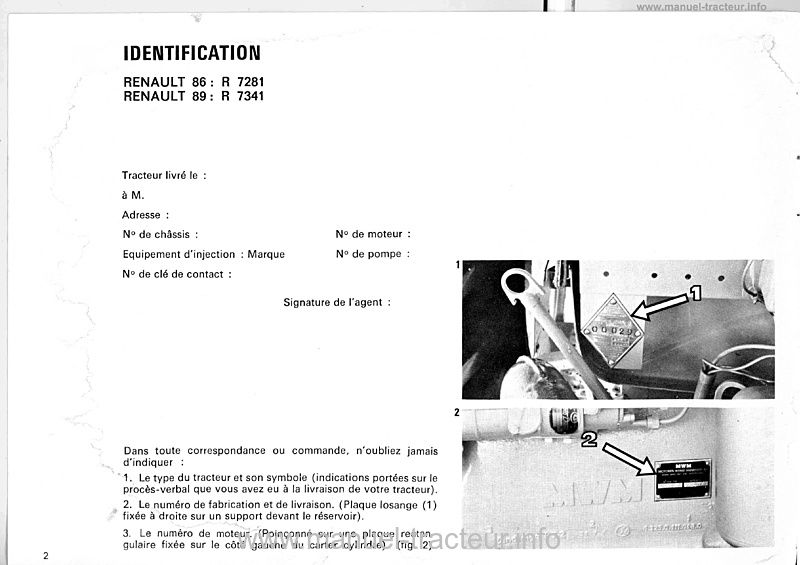 Quatrième page du Guide RENAULT 86 89