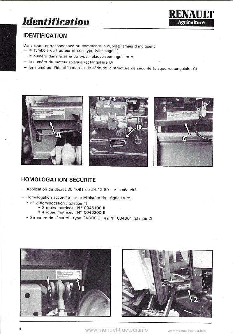 Troisième page du Guide entretien RENAULT 95.12 95.14 RS 9512 9514