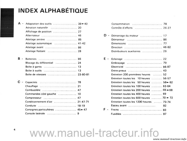 Cinquième page du Guide entretien RENAULT 95.12 95.14 TX