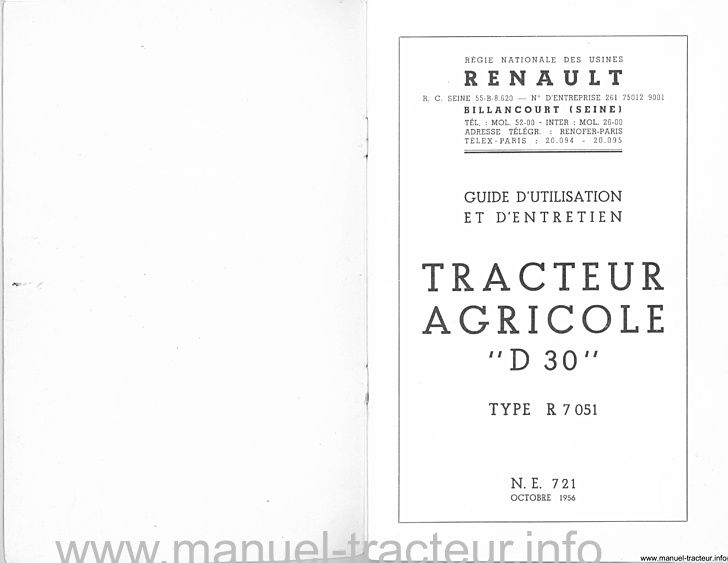 Deuxième page du Guide entretien RENAULT D30