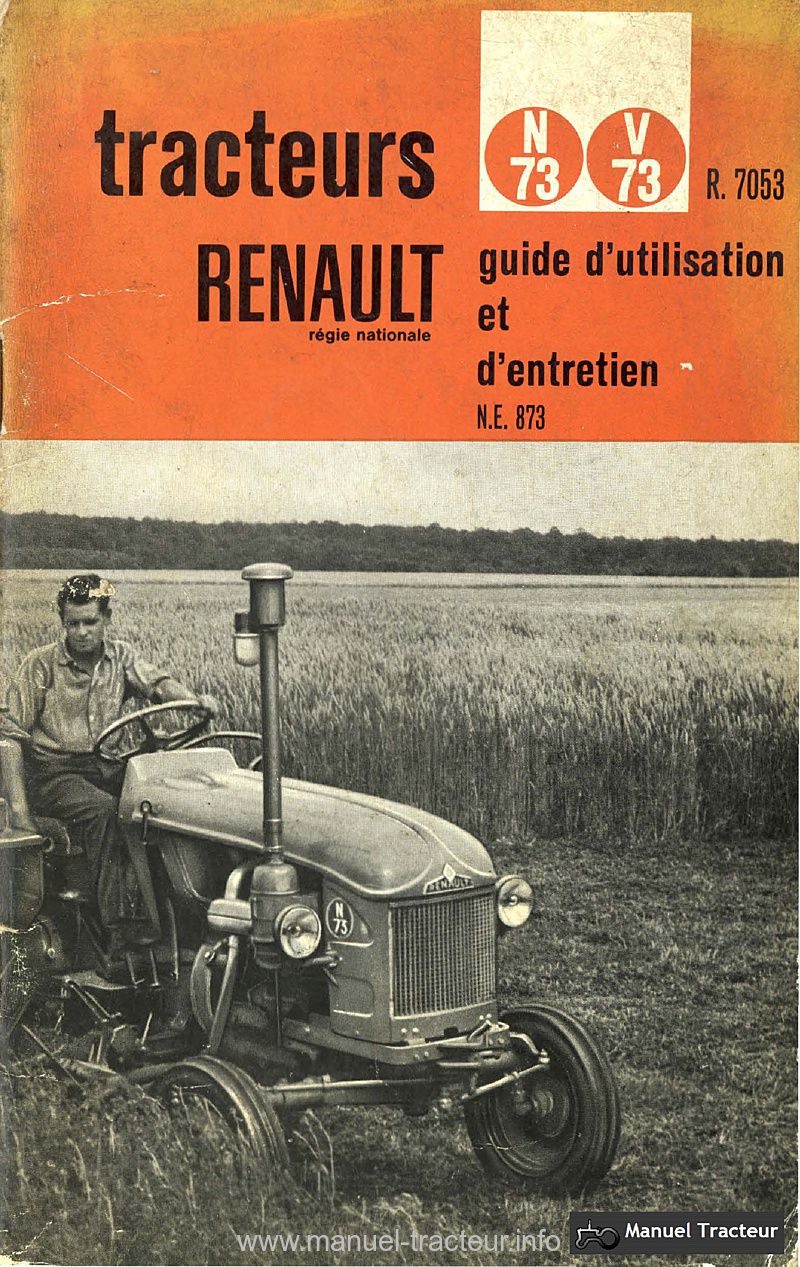 Première page du Guide entretien RENAULT NV 73