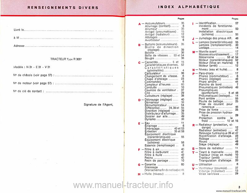 Troisième page du Guide entretien Renault NVE31