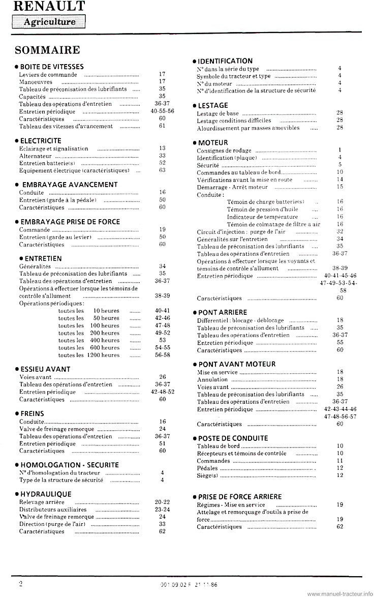 Deuxième page du Guide instructions Renault 70-12 70-14 VF