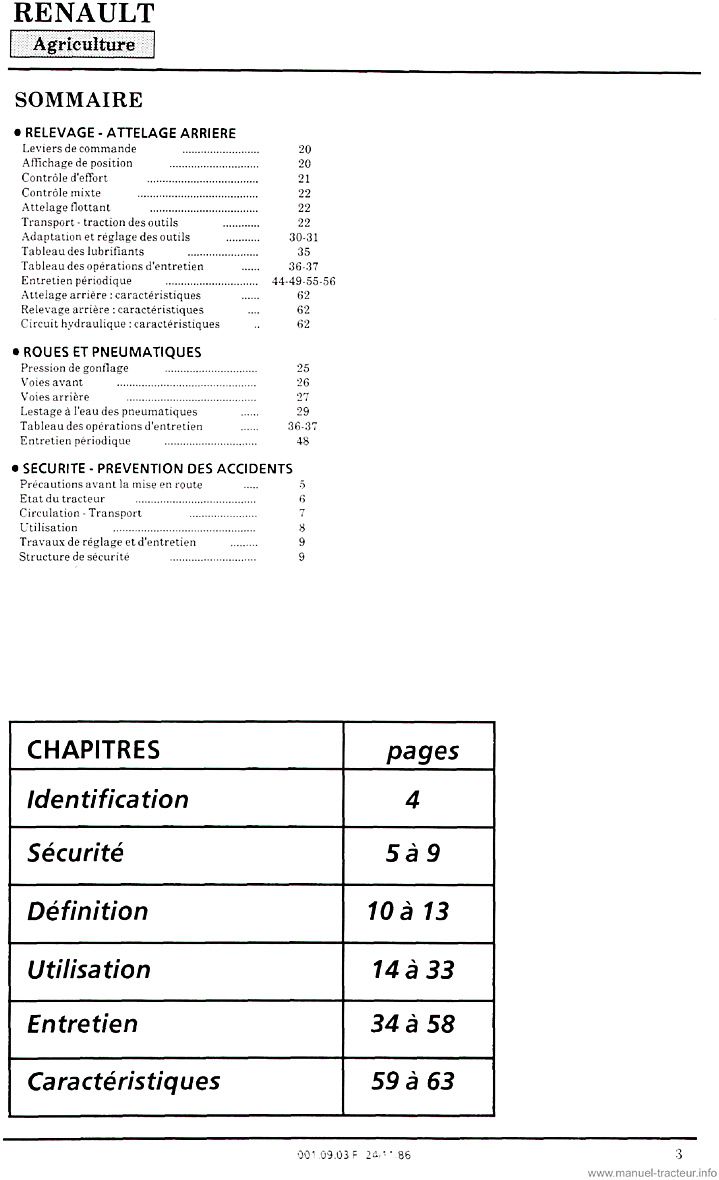 Troisième page du Guide instructions Renault 70-12 70-14 VF