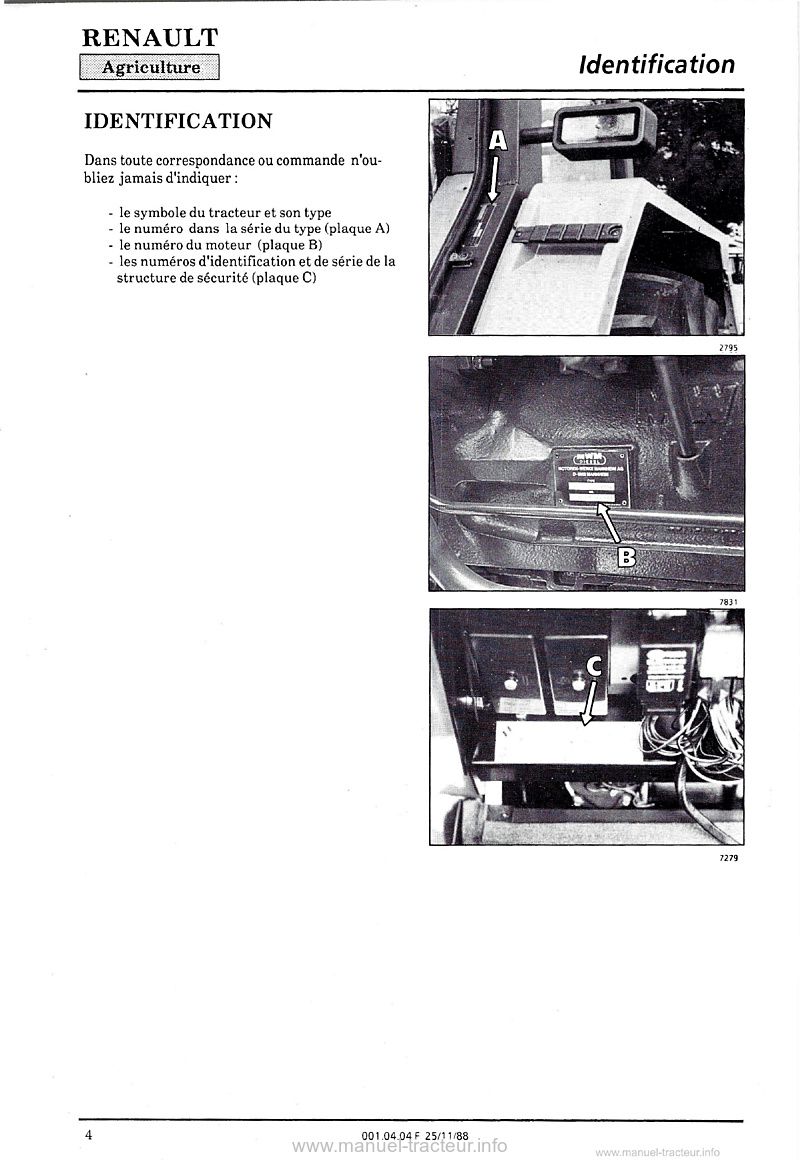 Quatrième page du Livret entretien Renault 103-52 103-54 TE TA TS TX