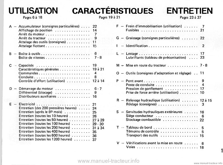 Troisième page du Livret entretien Renault 460s 480s