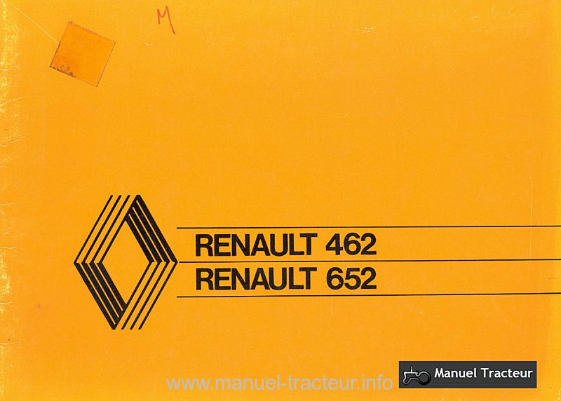 Première page du Guide entretien RENAULT 462 652