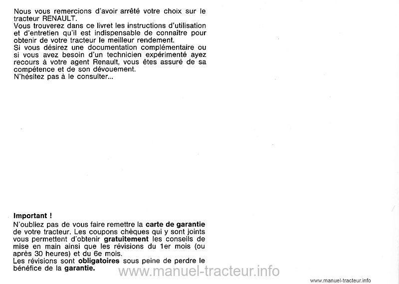 Deuxième page du Guide entretien RENAULT 462 652