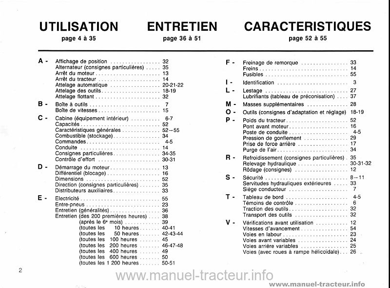 Troisième page du Guide entretien Renault 551s 551-4s