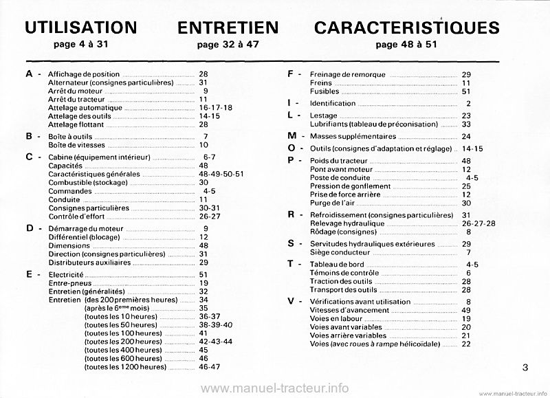 Quatrième page du Livret entretien Renault 651s 651-4s