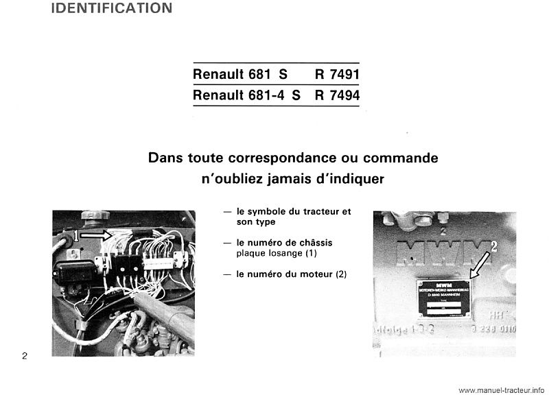 Troisième page du Livret entretien RENAULT 681s 681.4s