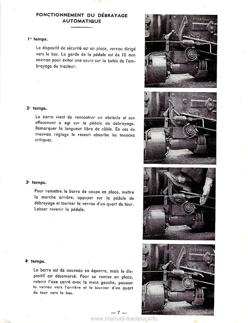 Cinquième page du Manuel barre de coupe Kuhn