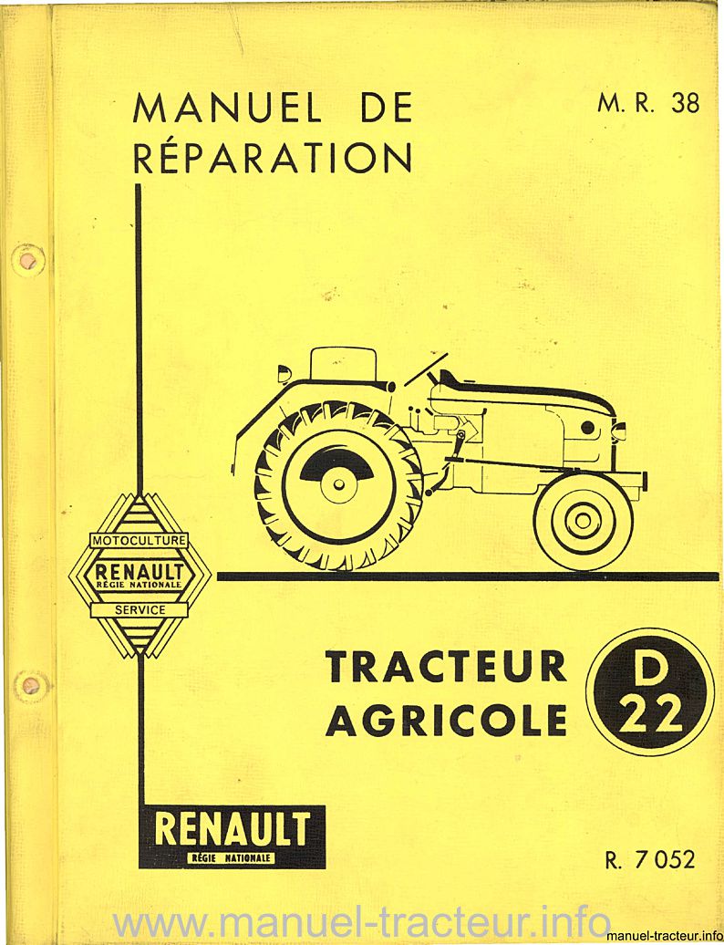 Première page du Manuel réparation RENAULT D22