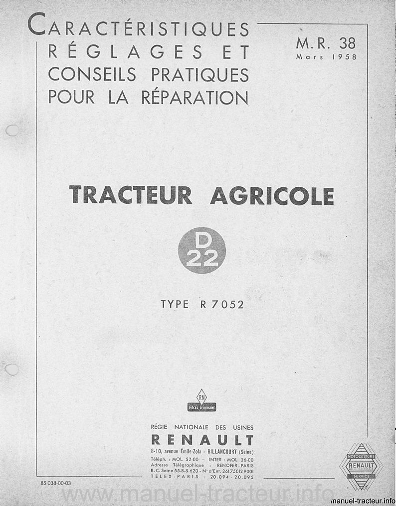 Deuxième page du Manuel réparation RENAULT D22