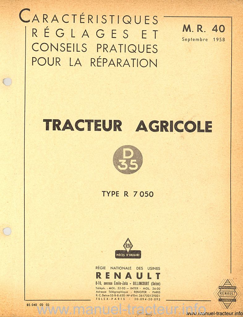 Deuxième page du Manuel réparation RENAULT D35