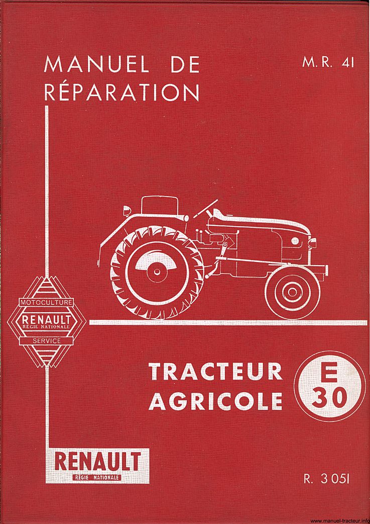 Première page du Manuel réparation RENAULT E30