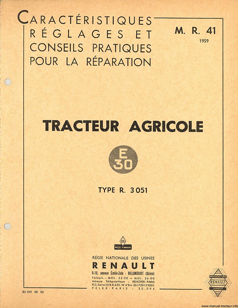 Deuxième page du Manuel réparation RENAULT E30