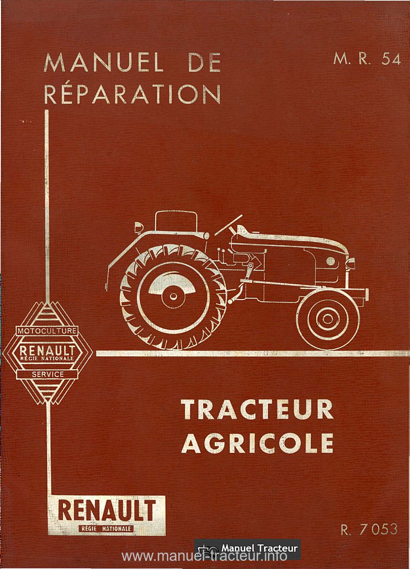 Première page du Manuel réparation Renault D16