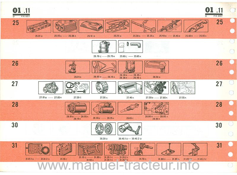 Quatrième page du Catalogue pièces rechange RENAULT 7261 7281 7341