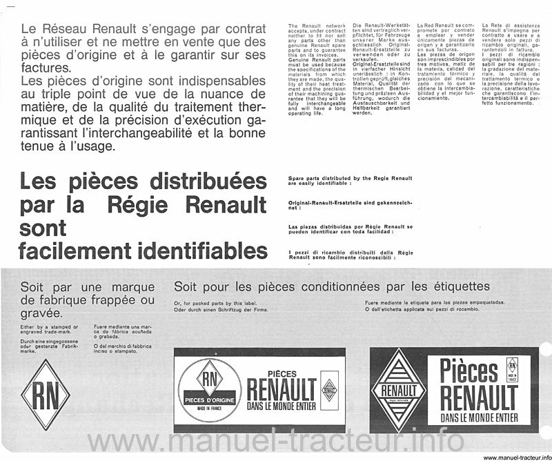 Troisième page du Catalogue pièces rechange RENAULT Super 7 R 7055