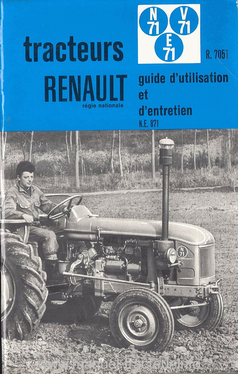 Première page du Guide entretien RENAULT N71 V71 E71