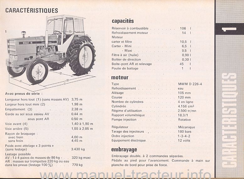 Quatrième page du Guide entretien RENAULT 96