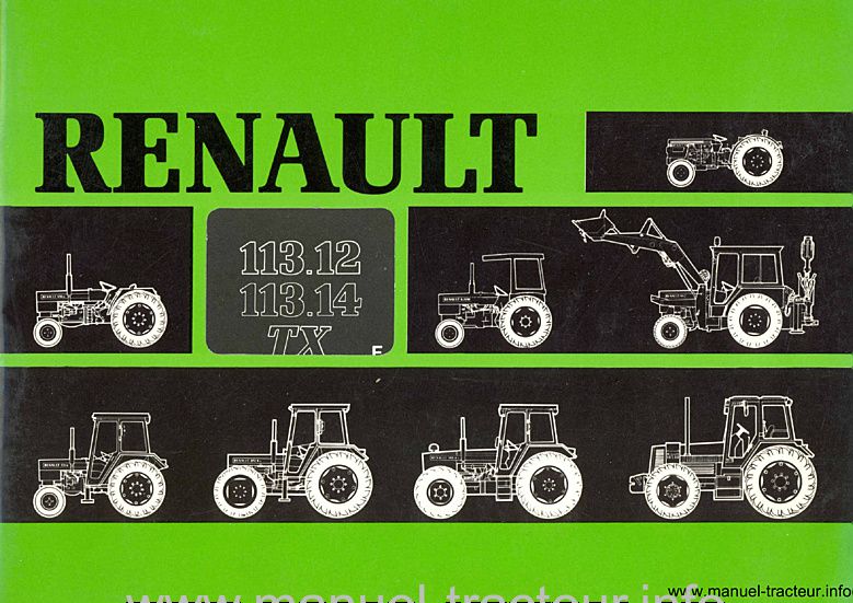 Première page du Livret entretien utilisation RENAULT 113-12 113-14 TX