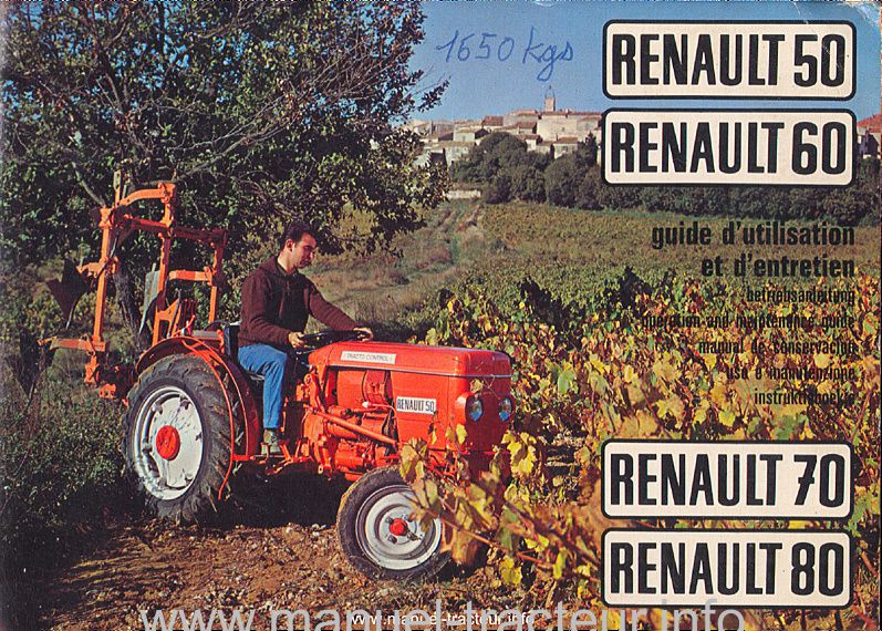 Première page du Guide entretien RENAULT 50 60 70 80 