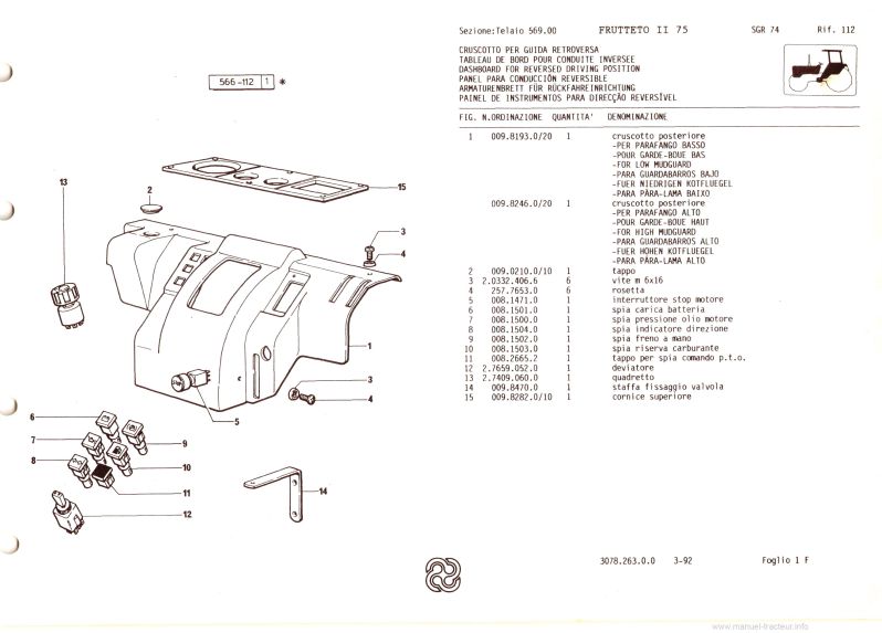 Cinquième page du Catalogue pièces détachées Same Frutteto 75 II