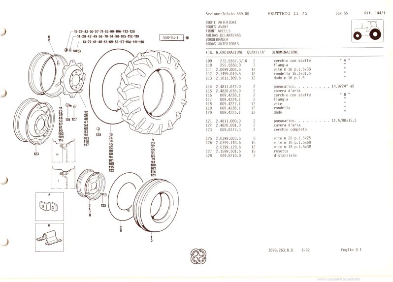 Sixième page du Catalogue pièces détachées Same Frutteto 75 II