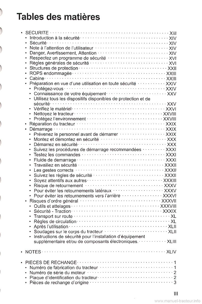 Deuxième page du Livret Entretien tracteurs Same Argon 55 F55 70 F70