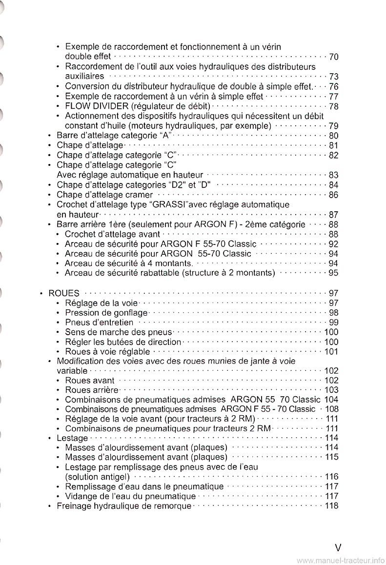 Quatrième page du Livret Entretien tracteurs Same Argon 55 F55 70 F70