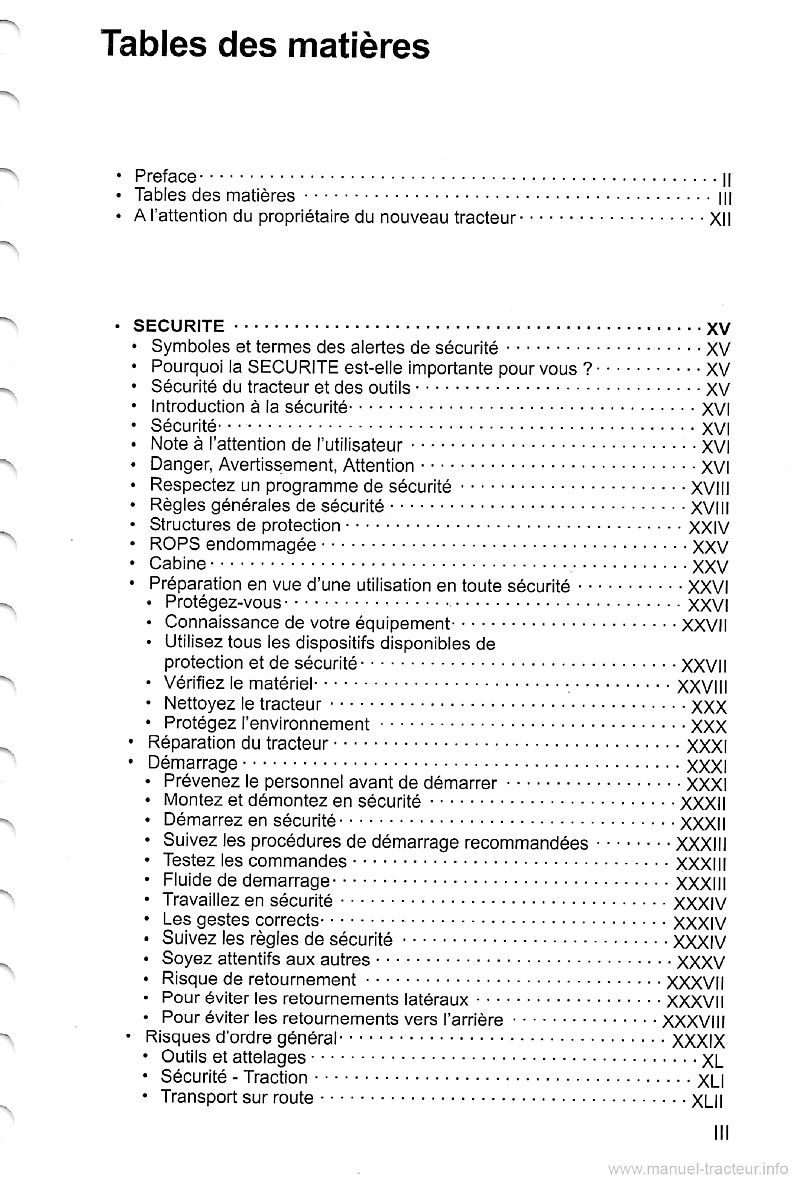 Deuxième page du Livret entretien et utilisation tracteurs Same Explorer 75 85 95