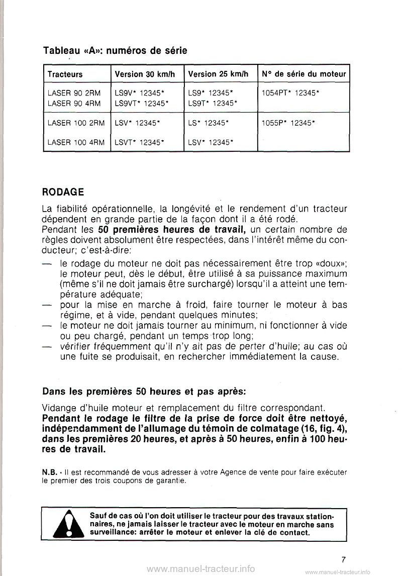 Cinquième page du Notice entretien Same Laser 90 100