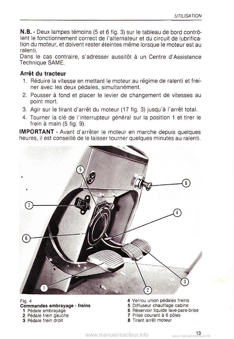 Cinquième page du Notice entretien Same LEOPARD 90 Turbo JAGUAR 100 Export TIGER SIX 105 Export