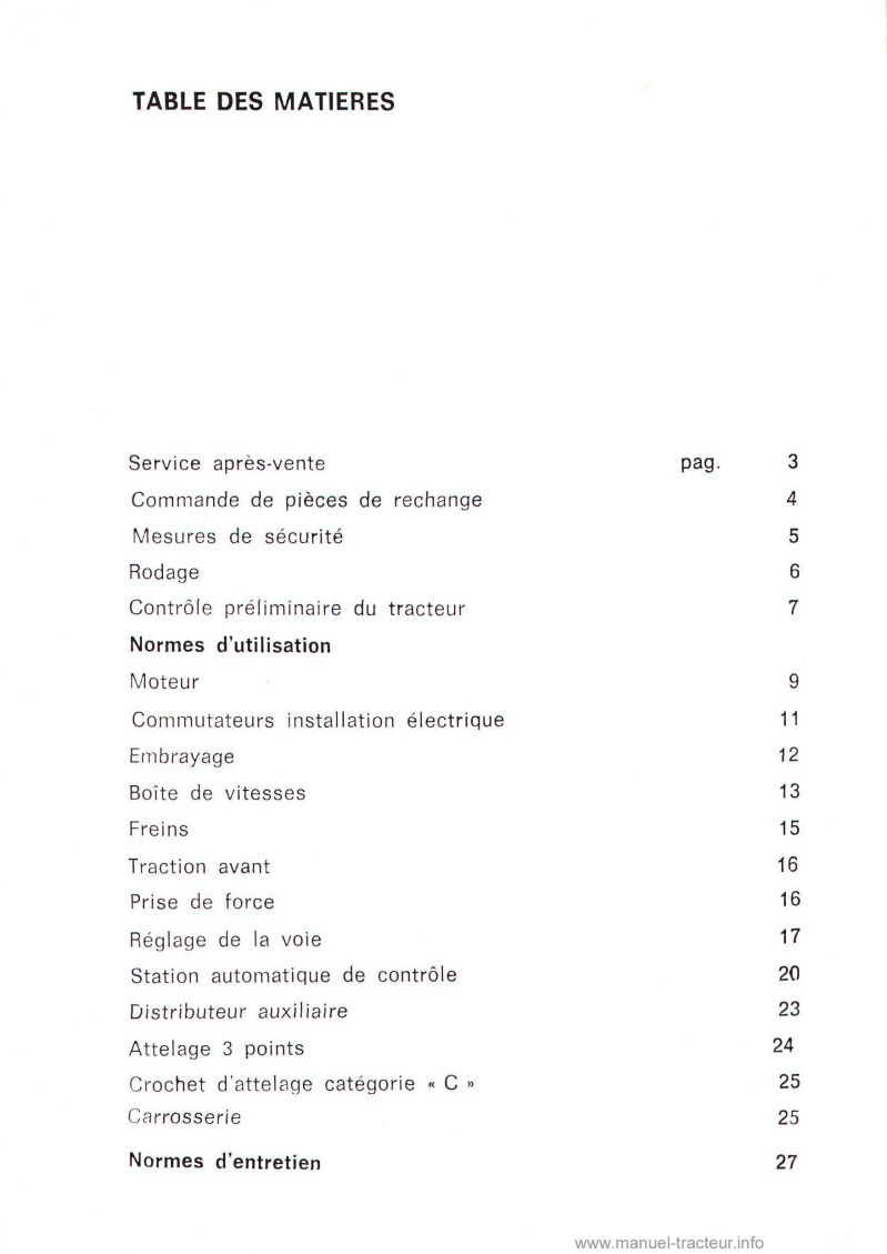 Deuxième page du Livret entretien Same MINITAURUS 60 SYNCHRO