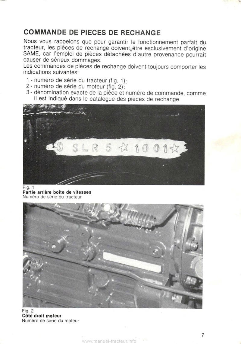 Deuxième page du Livret entretien tracteur Same Solar 50 60